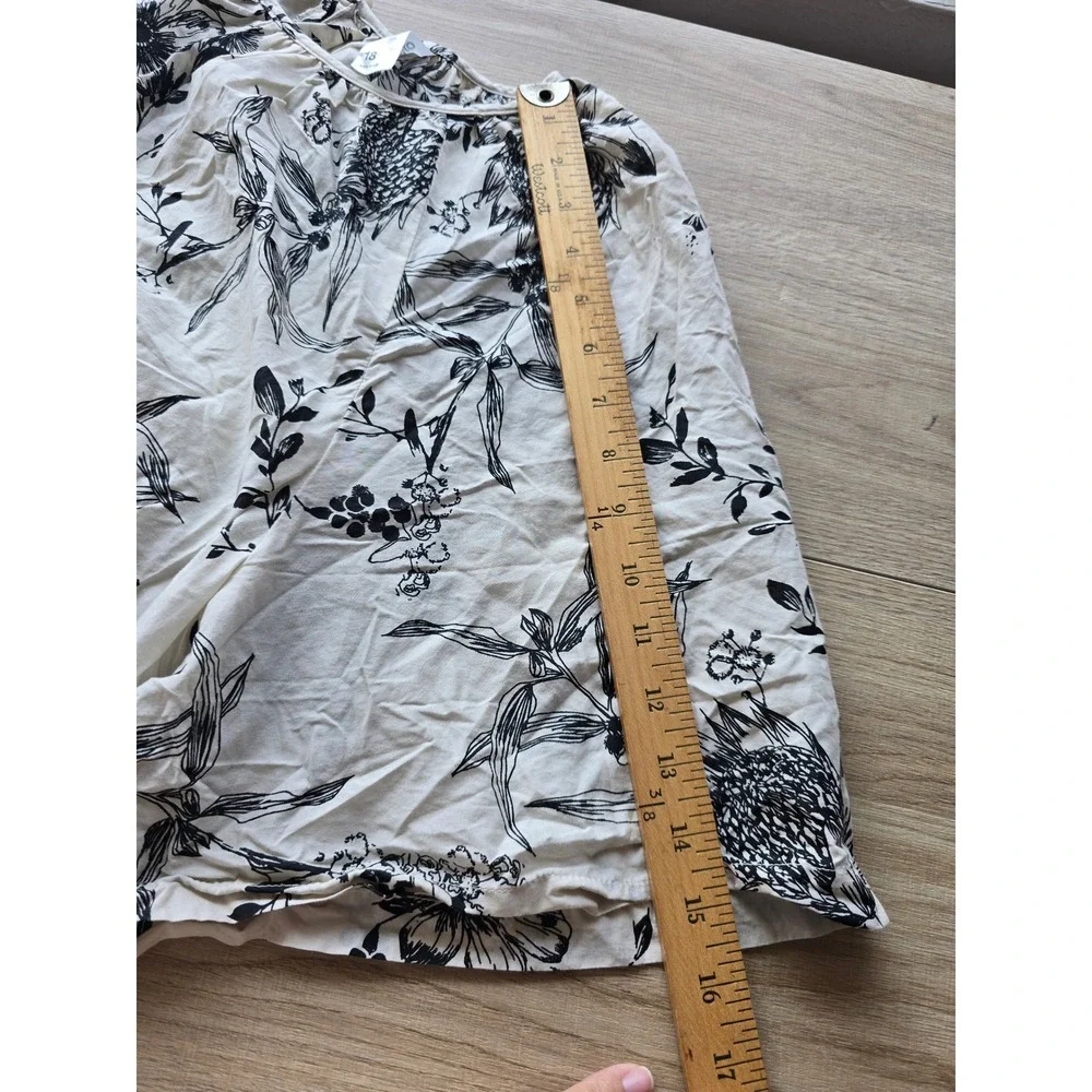Anko Floral Cotton Midi Dress Size 18 Black White resortwear vacation lagenlook